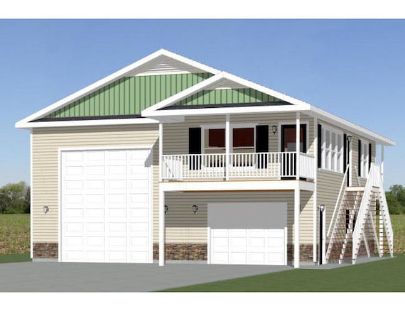 36x40 House 2 Bedroom 1 Bath 902 Sq Ft Pdf Floor Plan Instant Download Model 1a