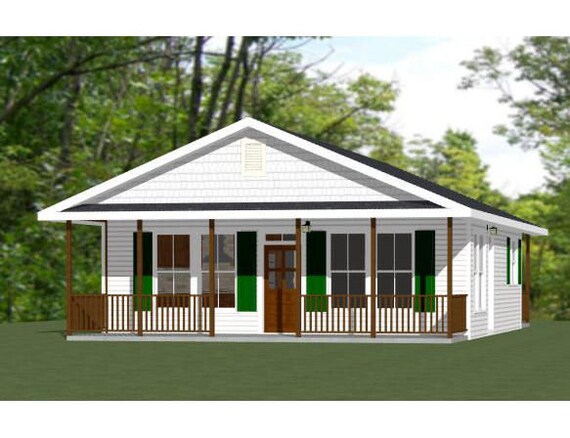 28x32 House 2 Bedroom 1 Bath 848 Sq Ft Pdf Floor Plan Instant Download Model 2j