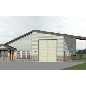 46x48 House -- 1-Bedroom 1-Bath -- 1,157 sq ft -- PDF Floor Plan -- Instant Download -- Model 1