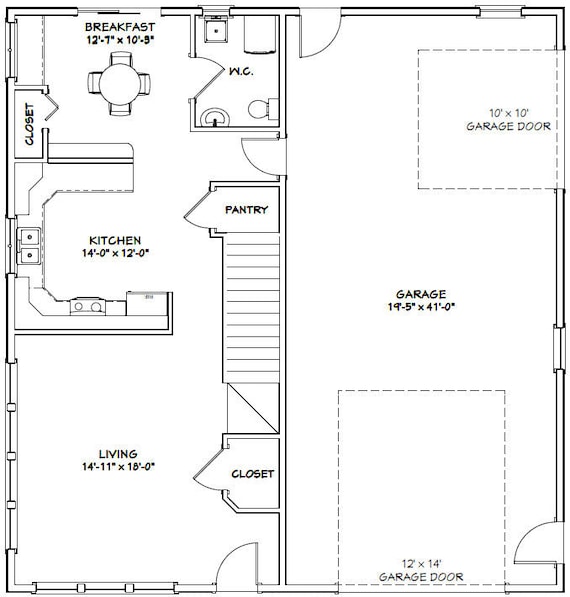 PDF Floor Plan 40x42 House 1,619 sqft Model 2E 3 BR 2.5 Ba 1-RV Garage 