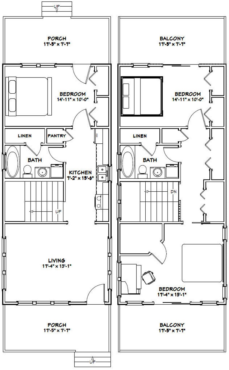 18x40 House 3 bedroom 2 bath 1 292 Sq Ft PDF Floor Plan Instant 