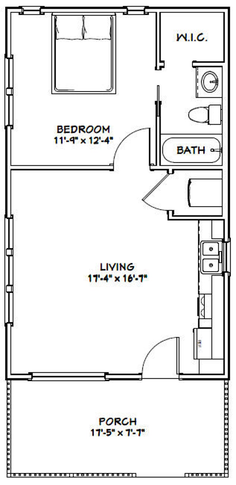 18x30 House 1 bedroom 1 bath 540 Sq Ft PDF Floor Plan Etsy 18x30 House 1 bedroom 1 bath 540 Sq Ft PDF Floor Plan Etsy