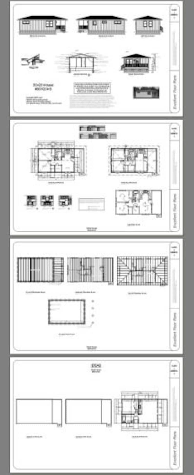 30x20 House 2-Bedroom 1-Bath 600 sq ft PDF Floor Plan | Etsy