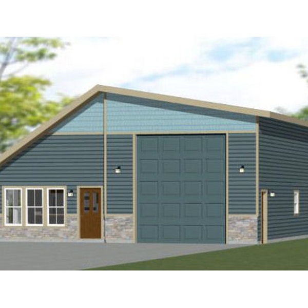 Rv Garage Plan With Apartment Etsy