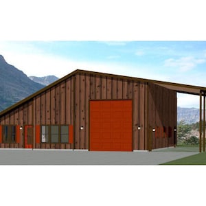 46x48 House -- 2-Bedroom 1-Bath -- 1,157 sq ft -- PDF Floor Plan -- Instant Download -- Model 4C