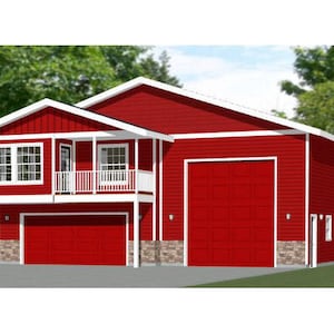 44x48 House -- 1-Bedroom 1.5-Bath -- 1,648 sq ft -- PDF Floor Plan -- Instant Download -- Model 1C