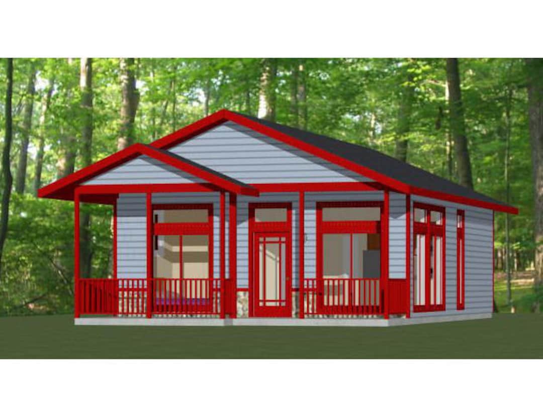 24x32 House -- 2-bedroom 1-bath -- 768 Sq Ft -- PDF Floor Plan ...