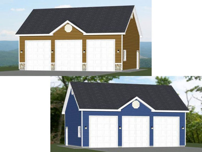 36x28 3Car Garages 1008 sq ft 12ft Walls PDF Floor Etsy