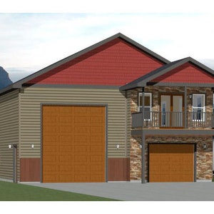 36x42 House -- 1-Bedroom 1.5-Bath -- 853 sq ft -- PDF Floor Plan -- Instant Download -- Model 2