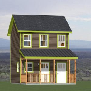 16x16 Maisonette -- 441 quadratfuß -- PDF Grundriss -- Sofortiger Download -- Model 23C