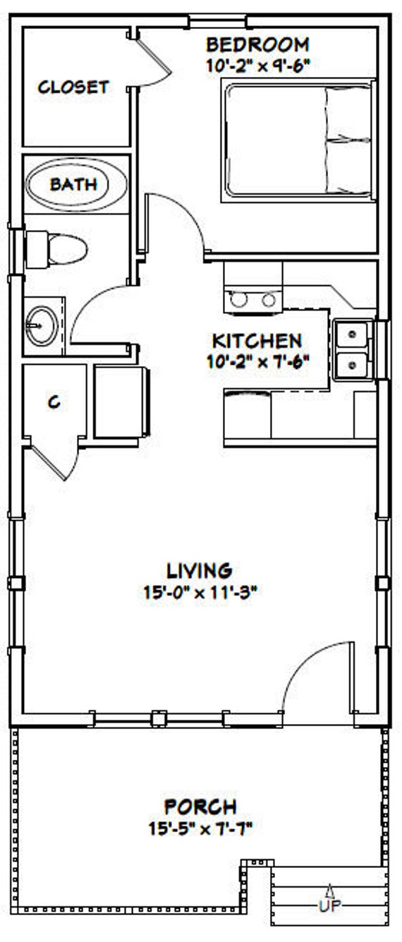 16x30 House 705 sq ft Model 3E PDF Floor Plan 16x30 House 705 sq ft Model 3E PDF Floor Plan