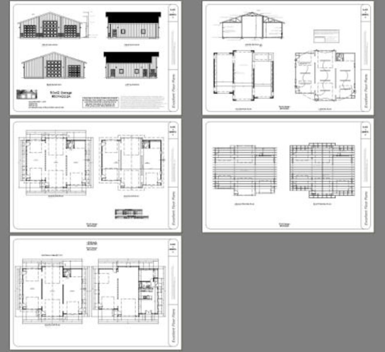 50x42 Garage 1 RV 2 Car PDF Floor Plan 1,909 Sq Ft Instant Download