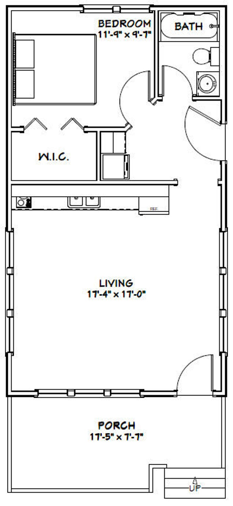 18x32 House 1 bedroom 1 bath 576 Sq Ft PDF Floor Plan Etsy 18x32 House 1 bedroom 1 bath 576 Sq Ft PDF Floor Plan Etsy