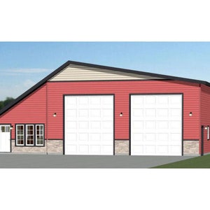 50x48 2 RV Garage -- 1 Br 1 Ba -- PDF Floor Plan -- 2,374 sq ft -- Instant Download -- Model 1B