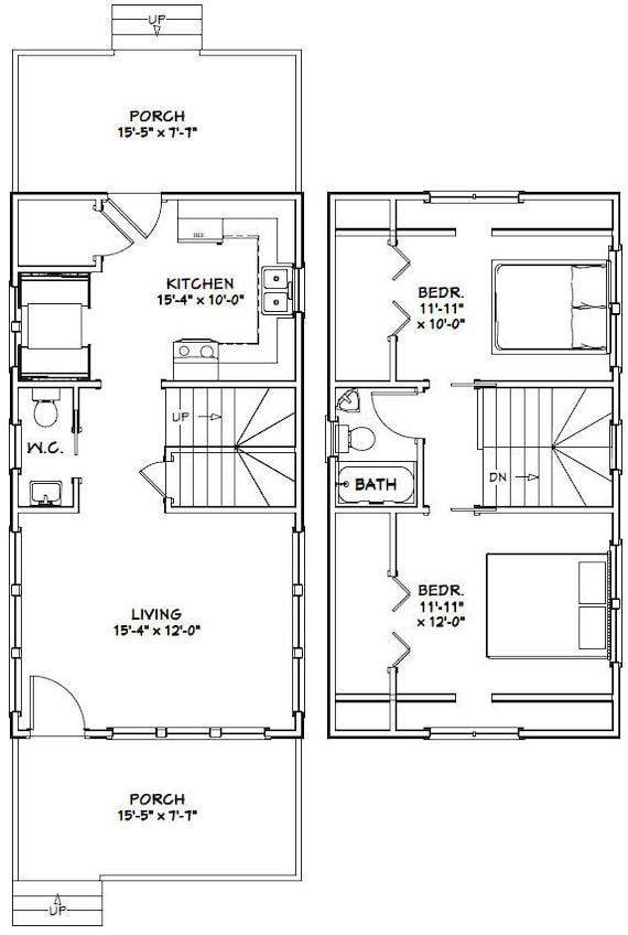 16x30 House 705 sq ft Model 3E PDF Floor Plan 16x30 House 705 sq ft Model 3E PDF Floor Plan