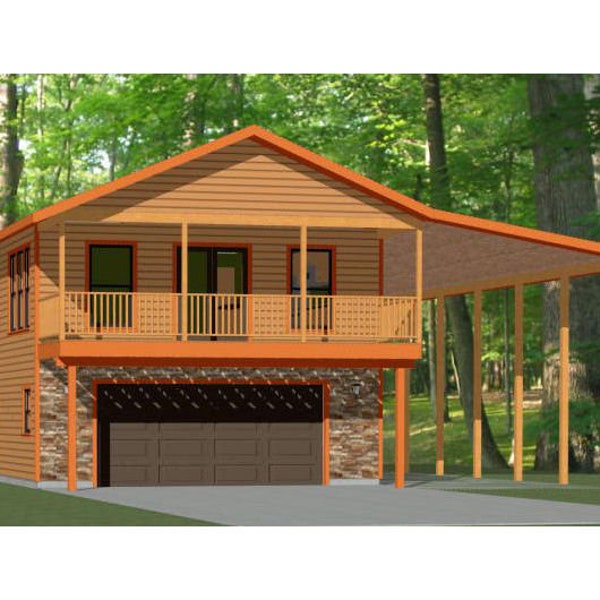 24x32 House -- 1-Bedroom 1.5-Bath -- 830 sq ft -- PDF Floor Plan -- Instant Download -- Model 9A