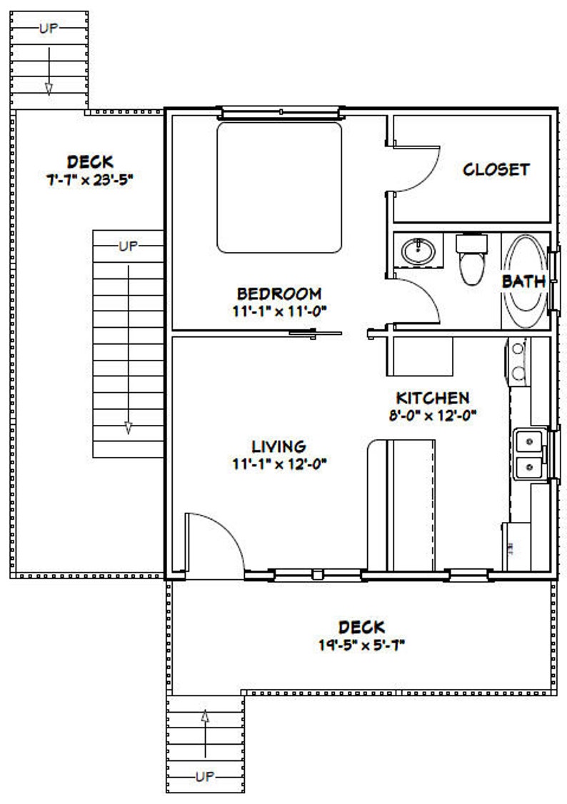 20x24 Duplex 960 sq ft PDF Floor Plan Instant Etsy