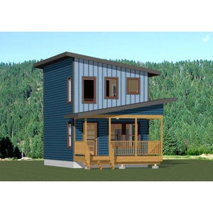 16x24 House -- 1-Bedroom 1-Bath -- 555 sq ft -- PDF Floor Plan -- Instant Download -- Model 2