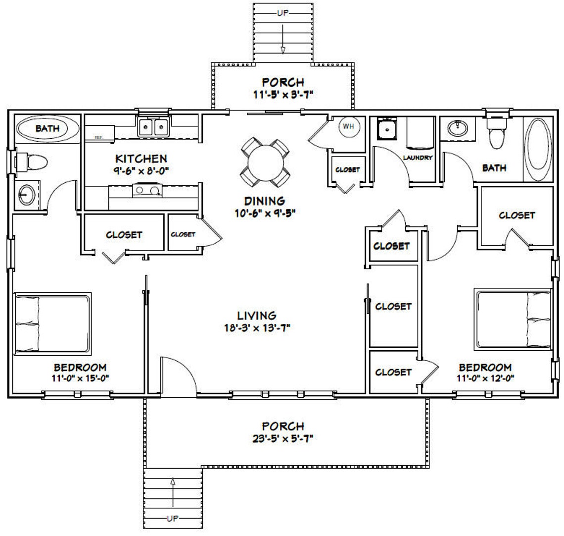 46x24 House 2bedroom 2bath 1,104 Sq Ft PDF Floor Plan Instant Download Model 2 Etsy 46x24 House 2bedroom 2bath 1,104 Sq Ft PDF Floor Plan Instant Download Model 2 Etsy
