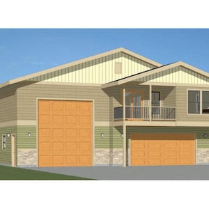 44x48 House -- 1-Bedroom 1.5-Bath -- 1,648 sq ft -- PDF Floor Plan -- Instant Download -- Model 1E
