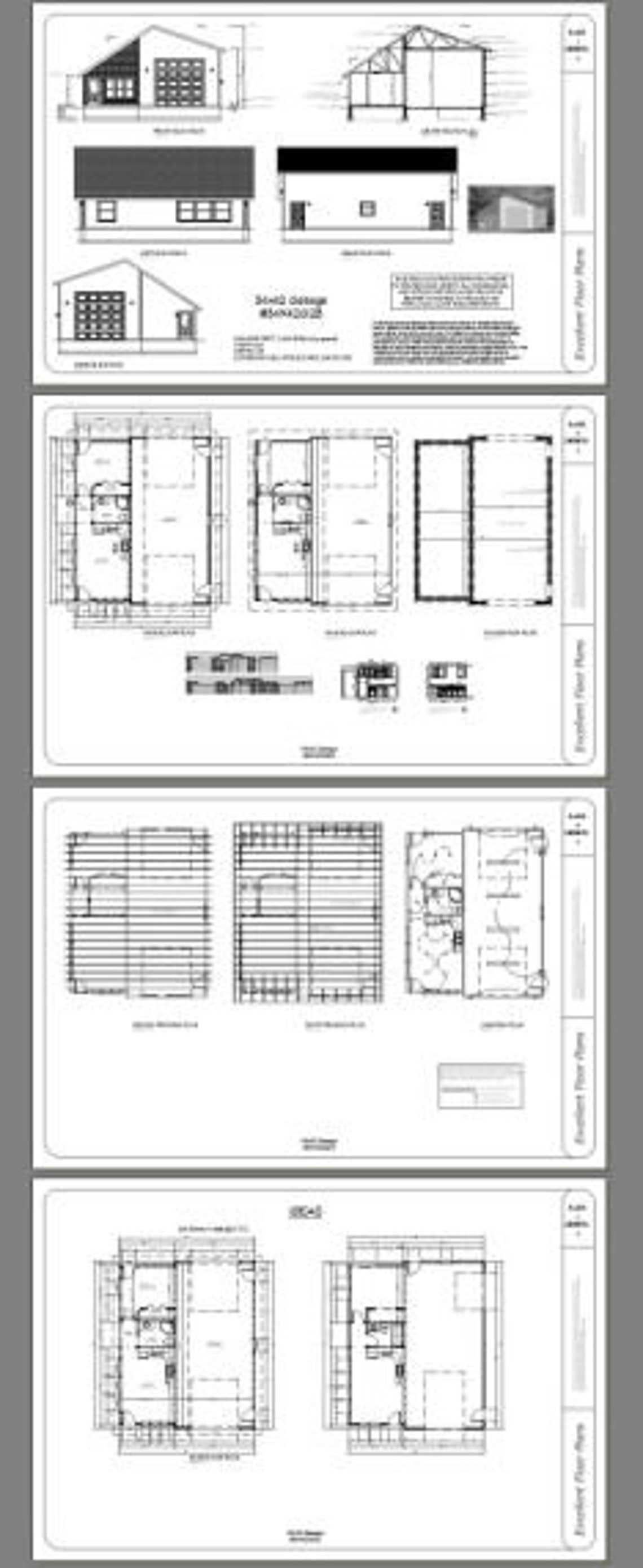 34x42 1-RV Garage 1 Bedroom, 1 Bath 1,400 Sq Ft PDF Floor Plan Instant ...