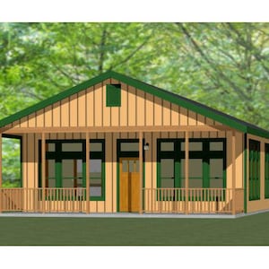 28x40 House -- 2-Bedroom 2-Bath -- 1,120 sq ft -- PDF Floor Plan -- Instant Download -- Model 1B