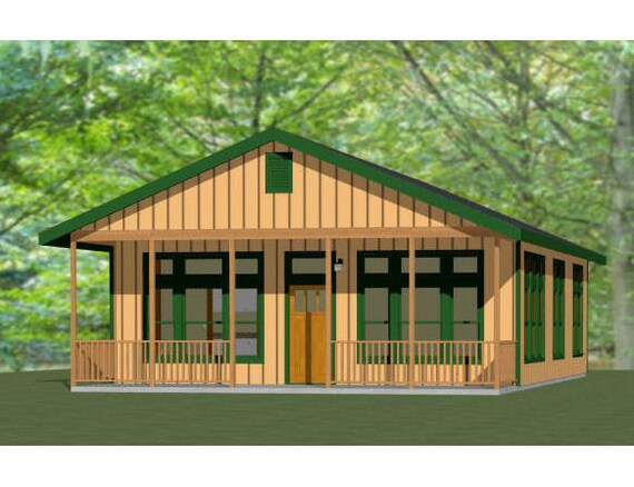 2 Bedroom 2 Bath PDF Floor Plan Model 1B 28x40 House 1,120 sq ft