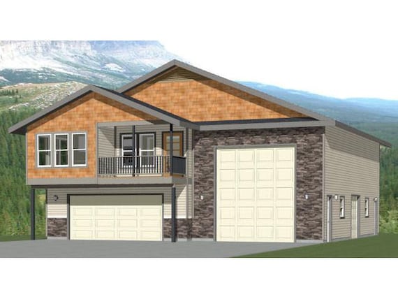 44x48 House 2 Bedroom 2 5 Bath 1 666 Sq Ft Pdf Floor Plan Instant Download Model 5l