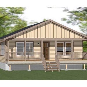 30x40 huis - 3 slaapkamers en 2 badkamers - 1200 vierkante meter - PDF-plattegrond - Direct downloaden - Model 2F