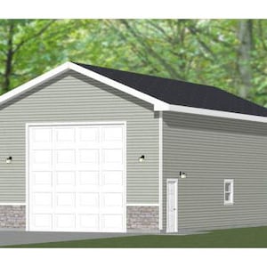 24x48 1-RV Garage -- 1,152 sq ft -- PDF Floor Plan -- Instant Download -- Model 1