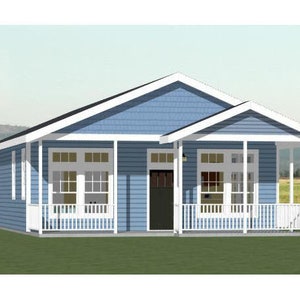 28x40 House -- 2-Bedroom 2-Bath -- 1,120 sq ft -- PDF Floor Plan -- Instant Download -- Model 2