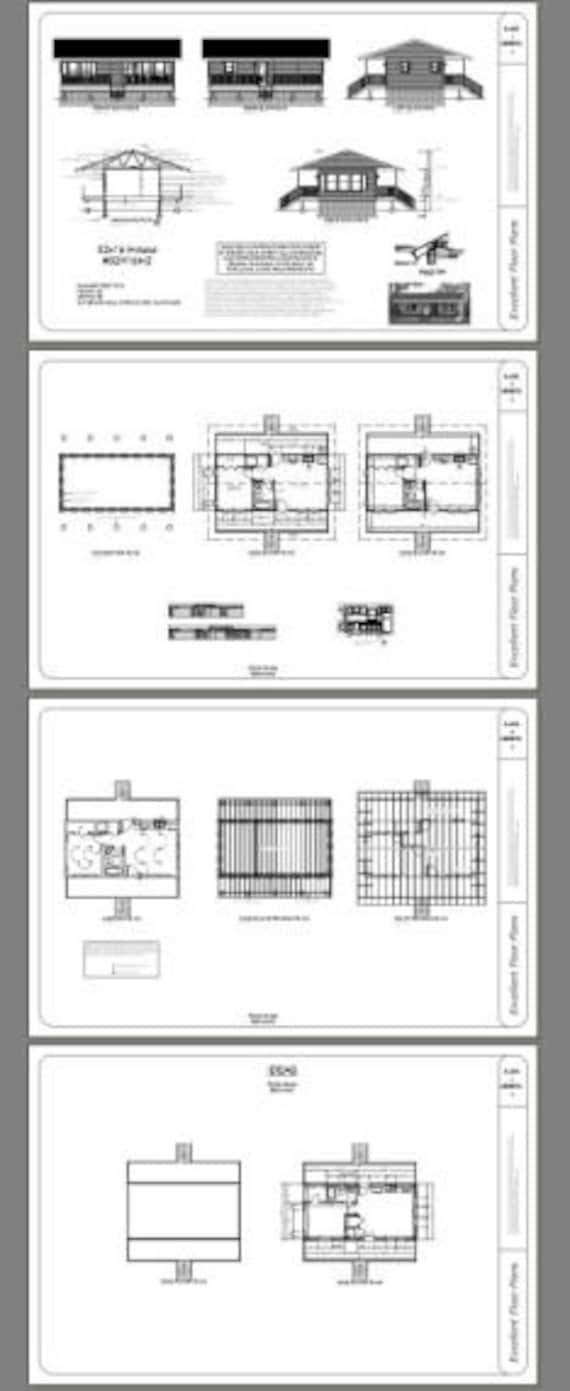 32x16 House 1 Bedroom 1 Bath 512 Sq Ft Pdf Floor Plan Instant Download Model 2