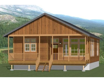 30x40 House -- 2-Bedroom 2-Bath -- 1,136 sq ft -- PDF Floor Plan -- Instant Download -- Model 1