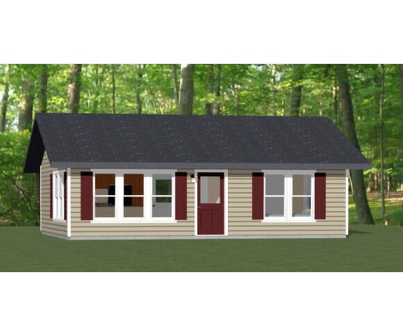 30x24 House -- 1-Bedroom 1-Bath -- 720 sq ft -- PDF Floor Plan -- Instant Download -- Model 2F
