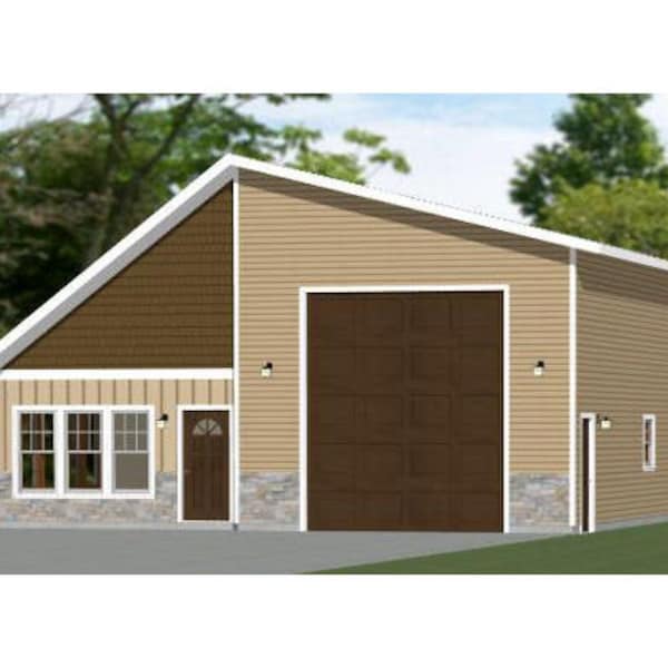 Rv Garage Plan With Apartment Etsy