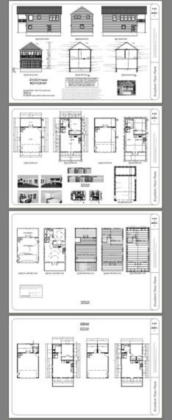 20x32 House PDF Floor Plan 808 sq ft Model 6E 