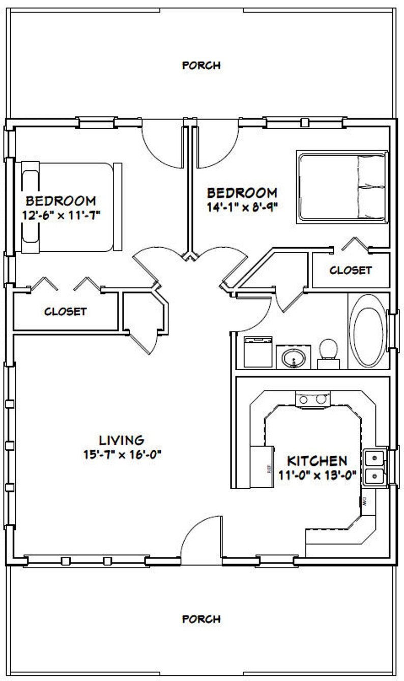 28x32 House 2 bedroom 1 bath 897 Sq Ft PDF Floor Plan Etsy 28x32-house-2-bedroom-1-bath-897-sq-ft-pdf-floor-plan-etsy