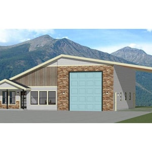 46x48 House -- 1-Bedroom 1-Bath -- 1,157 sq ft -- PDF Floor Plan -- Instant Download -- Model 1D
