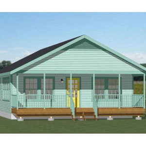 28x36 House -- 3-Bedroom 2-Bath -- 1,008 sq ft -- PDF Floor Plan -- Instant Download -- Model 3B