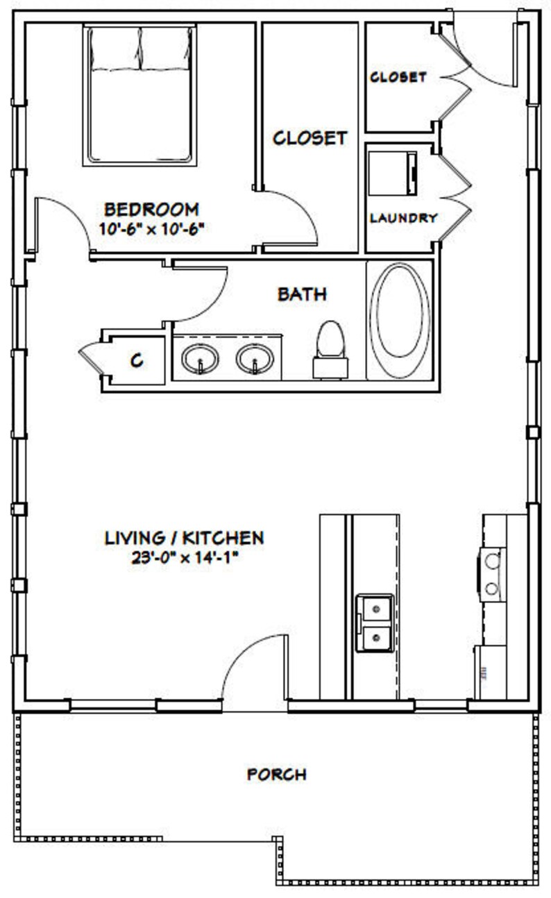24x32 House 1 Bedroom 1 Bath 768 Sq Ft PDF Floor Plan Etsy 24x32 House 1 Bedroom 1 Bath 768 Sq Ft PDF Floor Plan Etsy