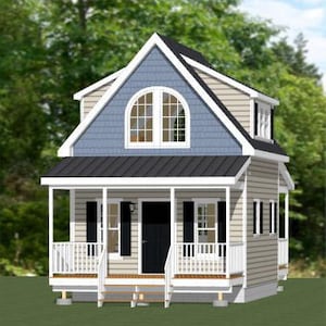 16x20 huis - 1 slaapkamer en 1 badkamer - 574 vierkante meter - PDF-plattegrond - Direct downloaden - Model 4C