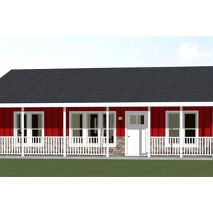 36x24 Haus -- 2-Bedroom 2-Bath -- 812 quadratfuß -- PDF Grundriss -- Sofort Download -- Model 7B