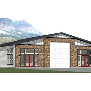 50x48 1 RV Garage -- 1 Br 1.5 Ba -- PDF Floor Plan -- 2,274 sq ft -- Instant Download -- Model 5B