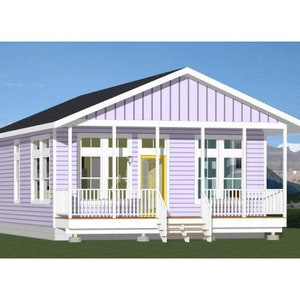 Hus 24x32 -- 2 sovrum, 2 badrum -- 70 kvadratmeter -- PDF-planritning -- Direktnedladdning -- Modell 3