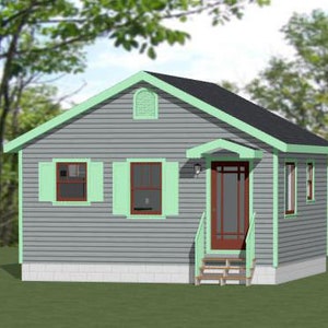 Casa pequeña 20x20 -- 1 dormitorio 1 baño -- 400 pies cuadrados -- Plano de planta PDF -- Descarga instantánea -- Modelo 1B