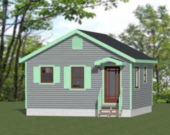 20x20 Tiny House -- 1-Bedroom 1-Bath -- 400 sq ft -- PDF Floor Plan -- Instant Download -- Model 1B