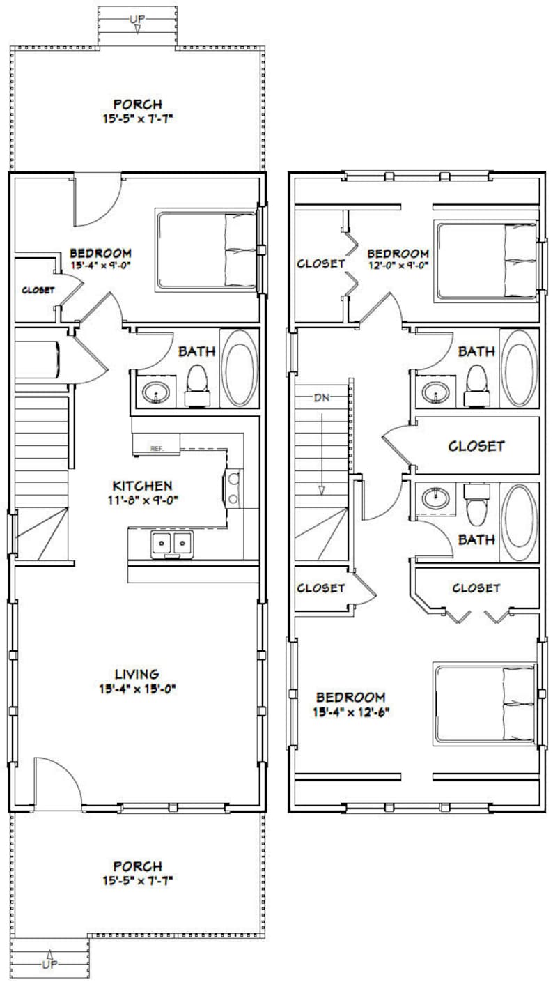 16x40 House 1193 sq ft PDF Floor Plan Instant Etsy