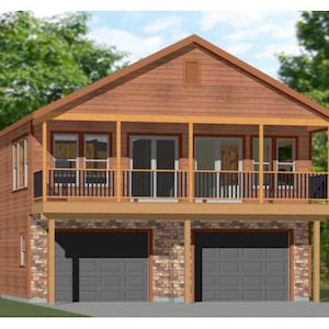 28x36 House -- 2-Bedroom 1.5-Bath -- 1,170 sq ft -- PDF Floor Plan -- Instant Download -- Model 4