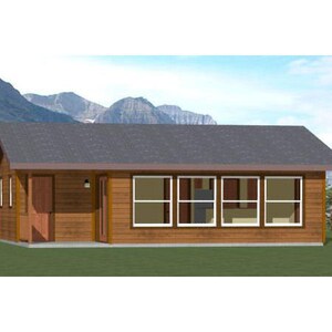30x24 House -- 1-Bedroom 1-Bath -- 657 sq ft -- PDF Floor Plan -- Instant Download -- Model 1