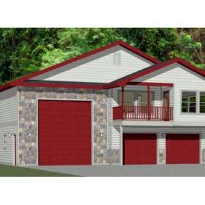 44x48 House -- 1-Bedroom 2-Bath -- 1,528 sq ft -- PDF Floor Plan -- Instant Download -- Model 5D